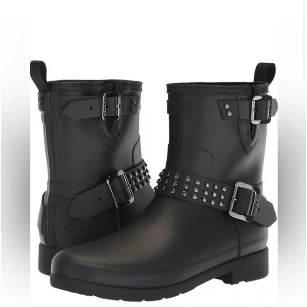 Hunter Black Studded Women’s Rain Boots